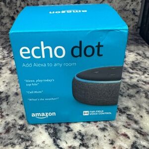 Amazon Echo Dot in Blue and Gray